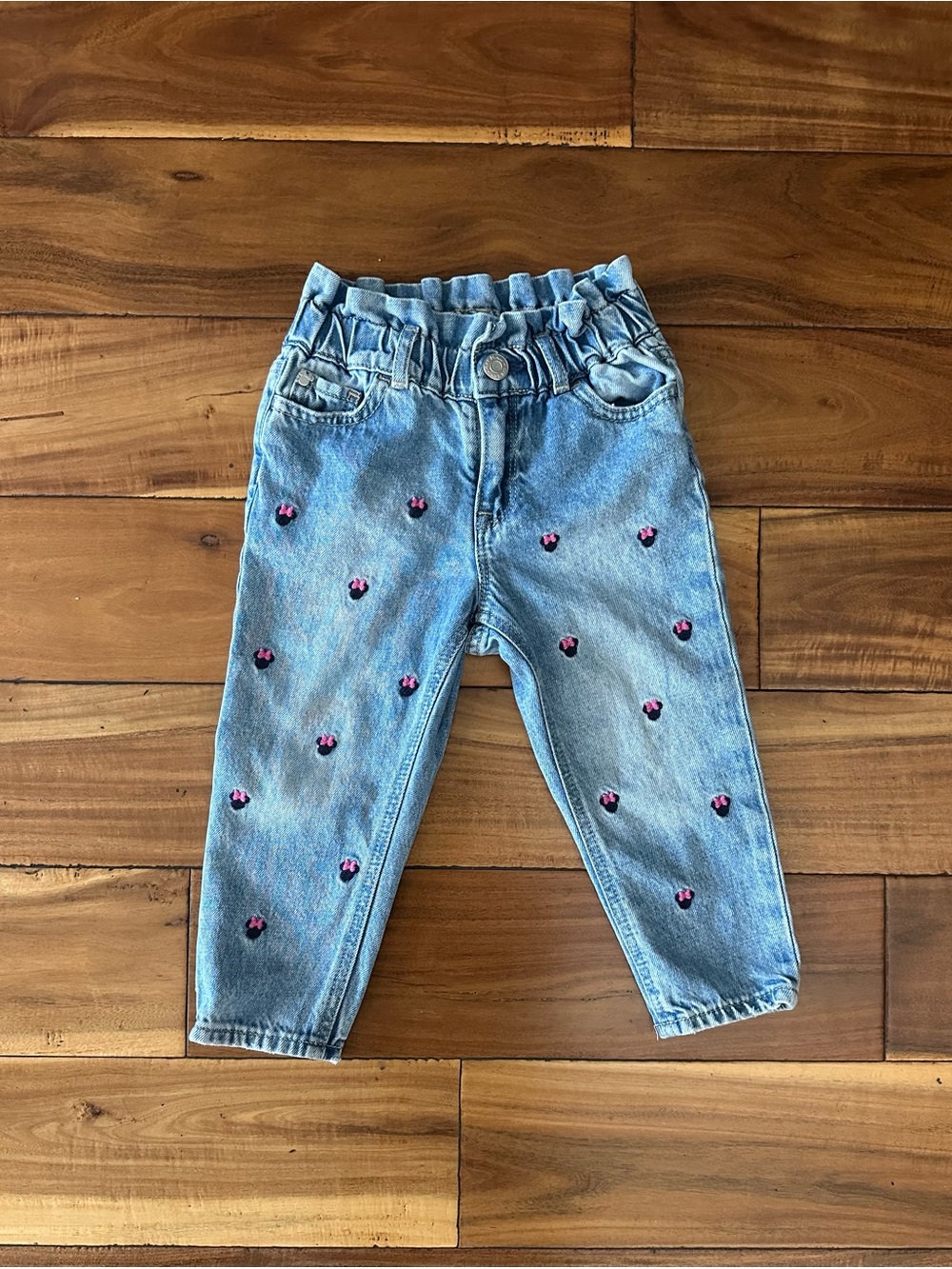 Disney Minnie Mouse Embroidered Denim Jeans Size 3T